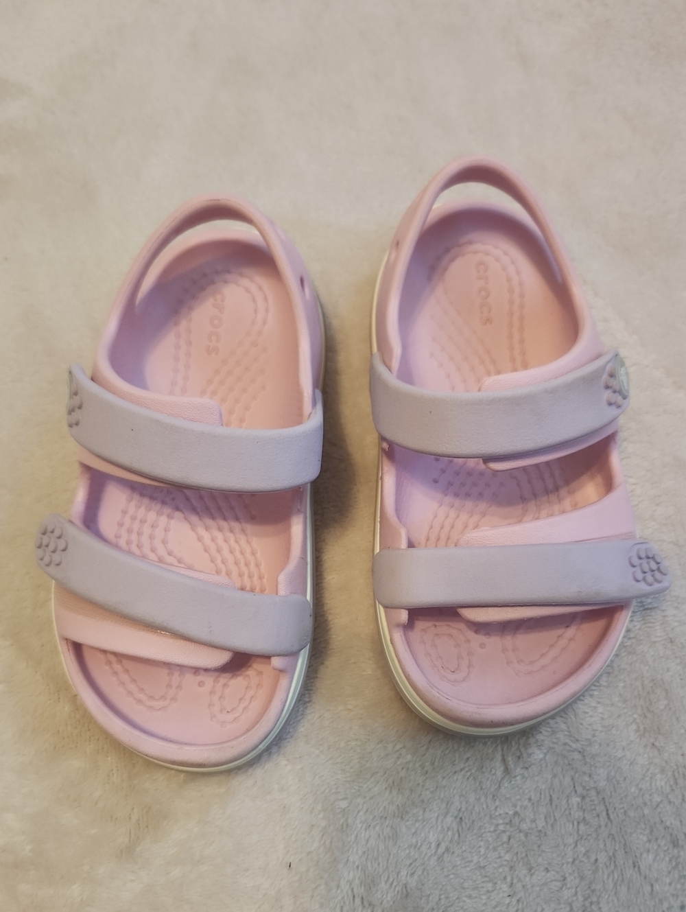 CROCS Girls' Pink Dual-Strap Sandals